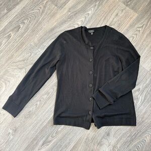 Talbots merino wool black button cardigan